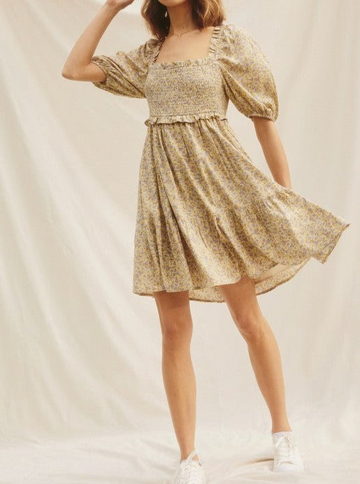 Charolette Smocked Mini Dress