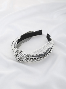 Lace pearl bead headband