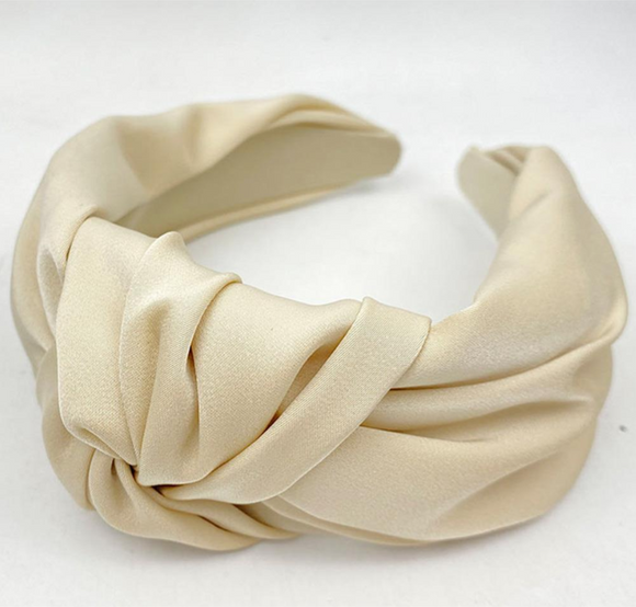 Silky fabric knot headband