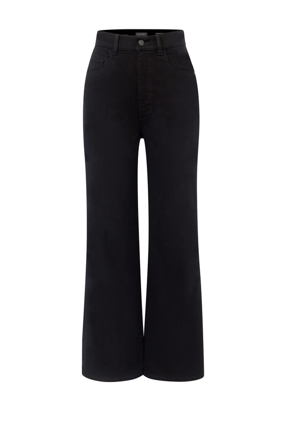 DL1961 Hepburn wide leg jet black jean pants
