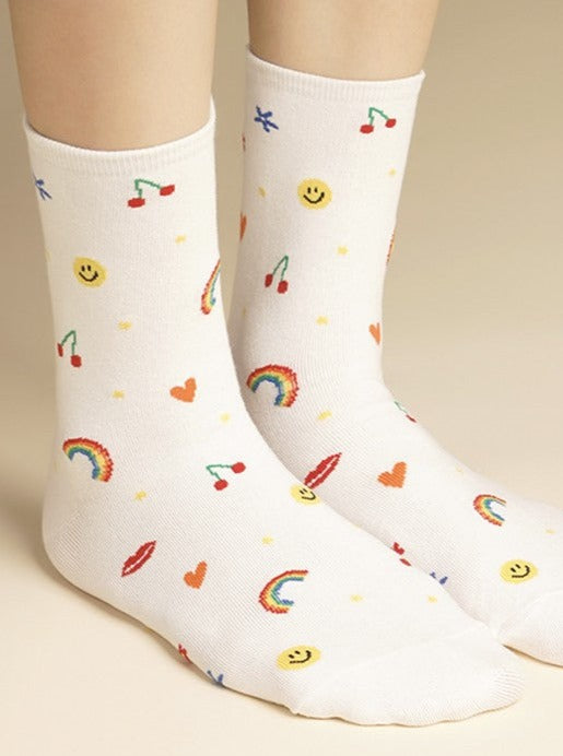 Rainbow Smile Day Socks