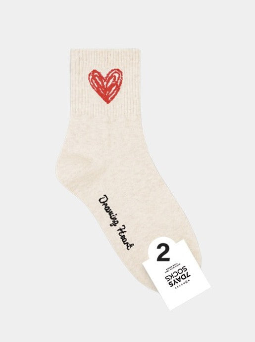 Drawing Heart socks