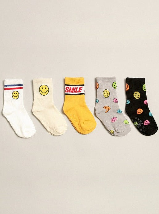 Kids' Happy Face Crew Socks