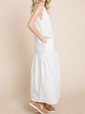 Maxi tiered linen dress